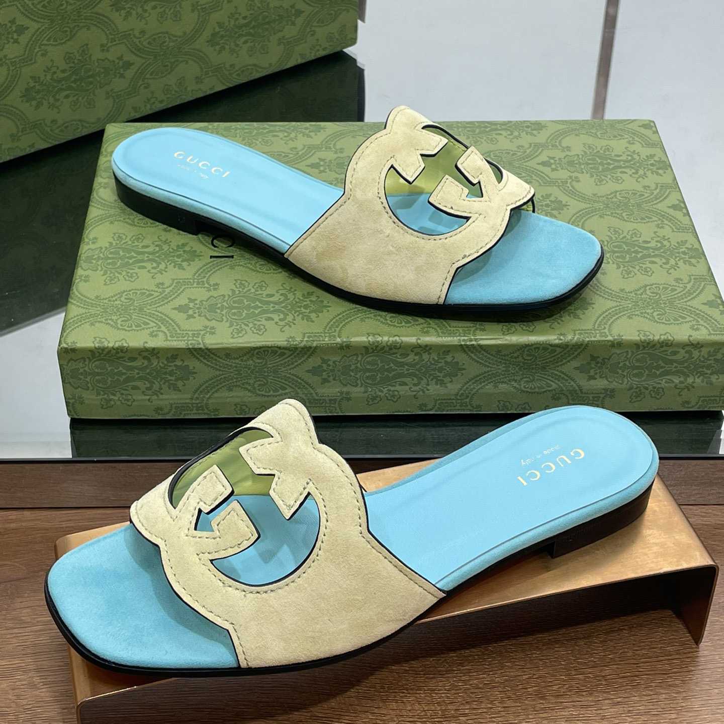 Gucci Women's Interlocking G Cut-out Slide Sandal - DopestKickz