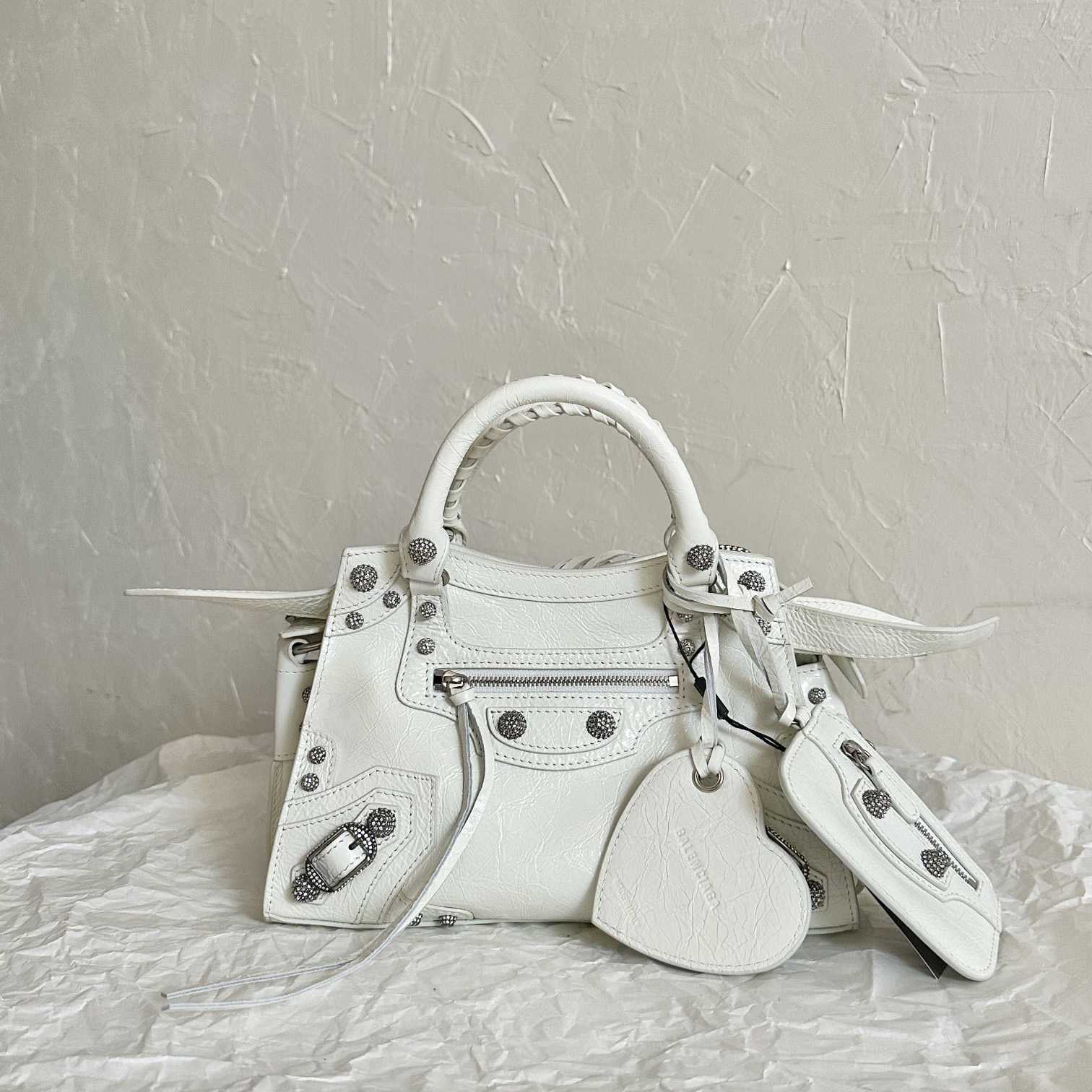 Balenciaga Women's Neo Cagole XS White Cross Body Bag(26×17.8×11.4cm) - DopestKickz