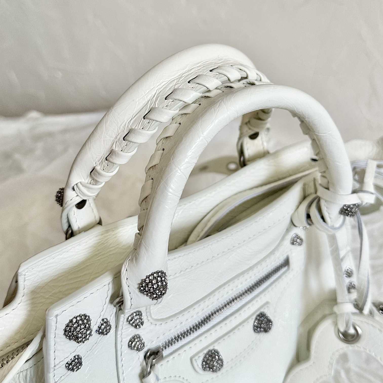 Balenciaga Women's Neo Cagole XS White Cross Body Bag(26×17.8×11.4cm) - DopestKickz