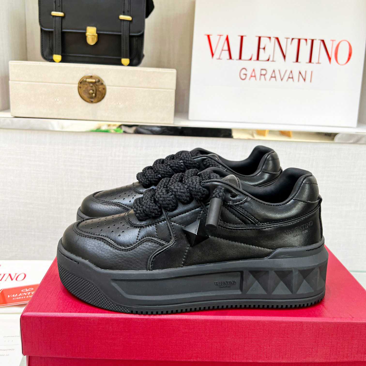 Valenti One Stud XL Nappa Leather Low-Top Sneaker - DopestKickz