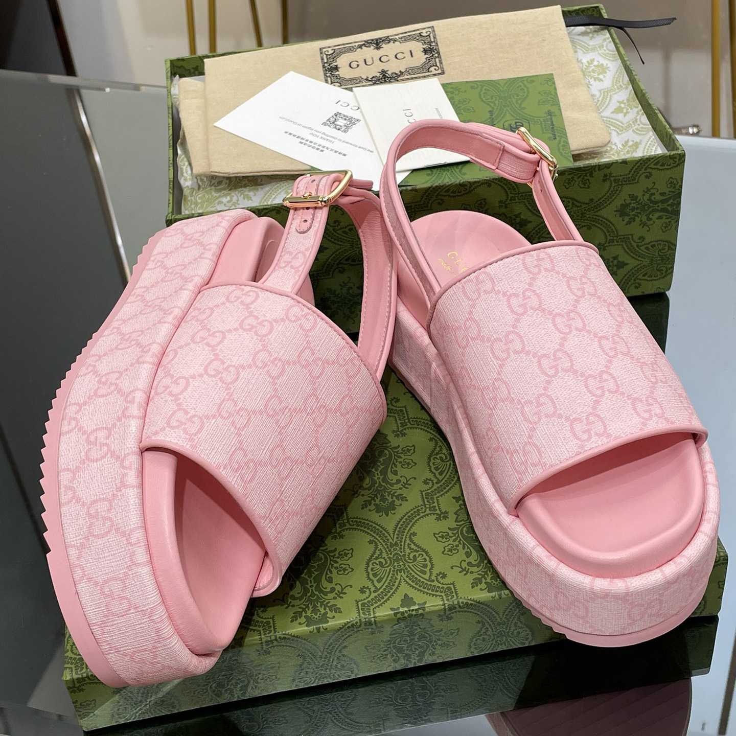 Gucci Women's Platform GG Sandal - DopestKickz
