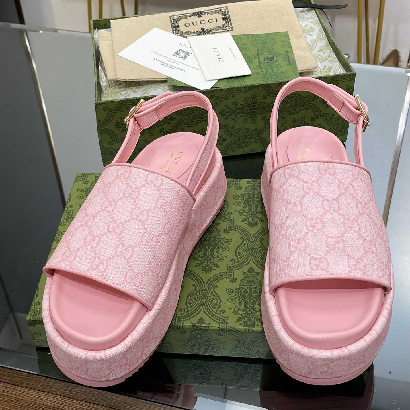Gucci Women's Platform GG Sandal - DopestKickz