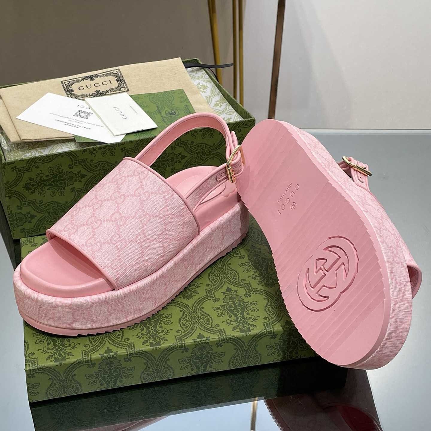 Gucci Women's Platform GG Sandal - DopestKickz