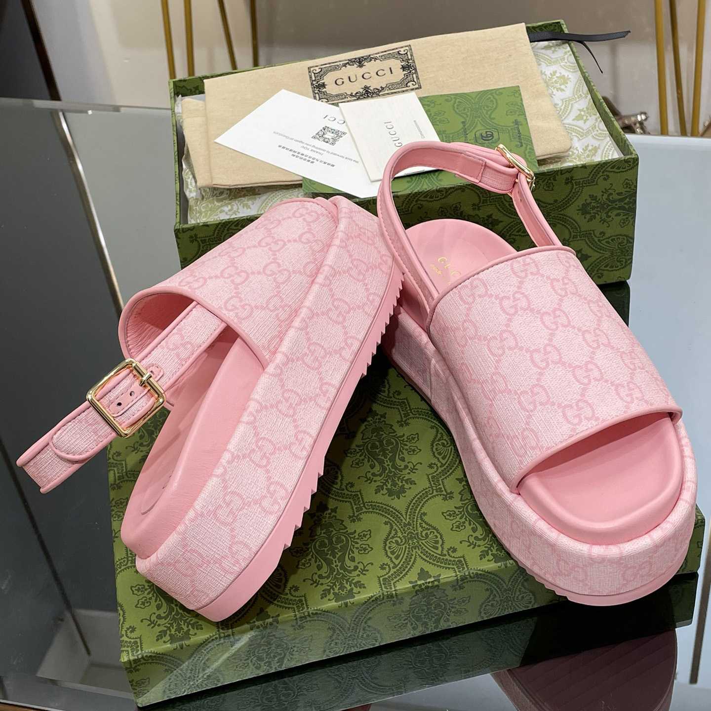 Gucci Women's Platform GG Sandal - DopestKickz