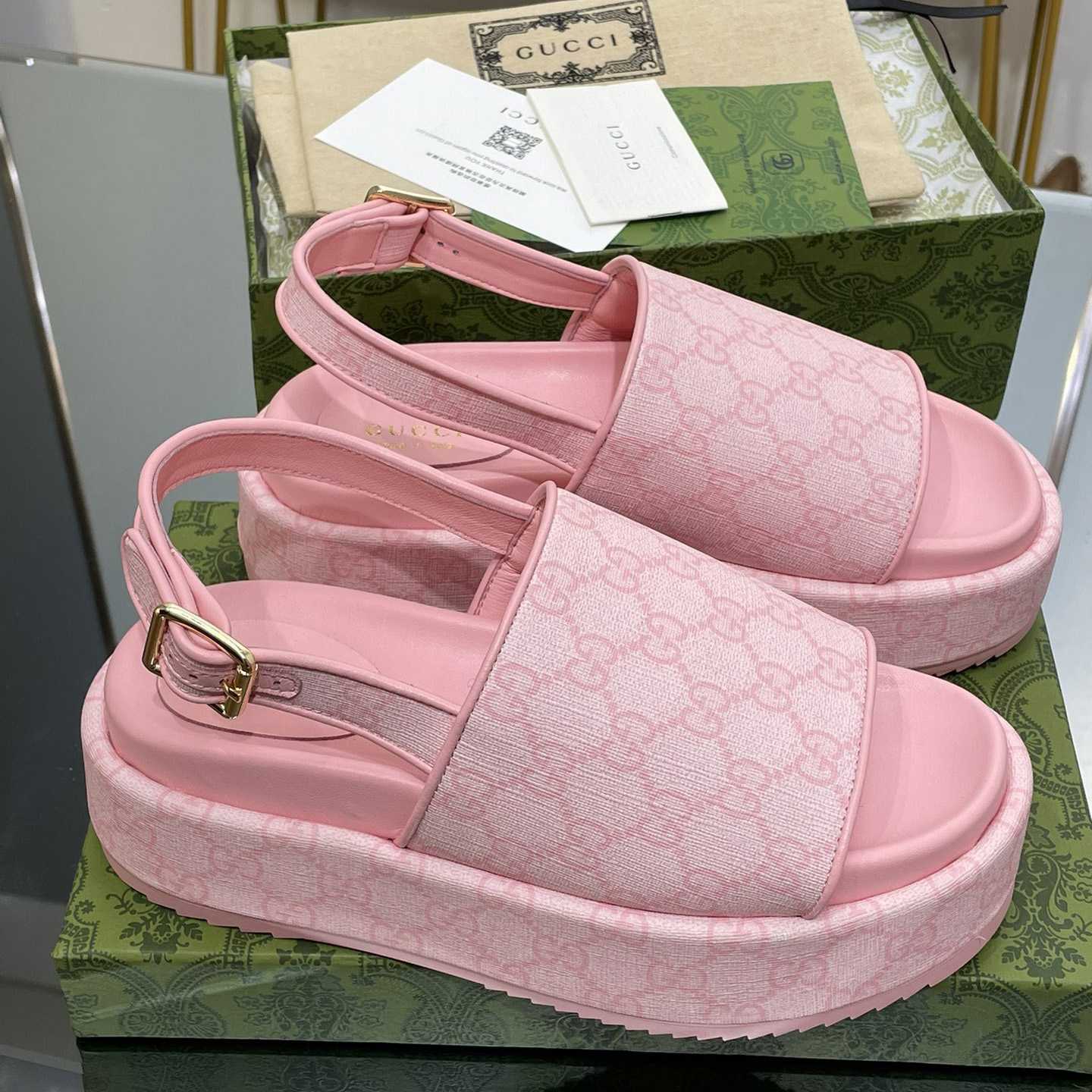 Gucci Women's Platform GG Sandal - DopestKickz