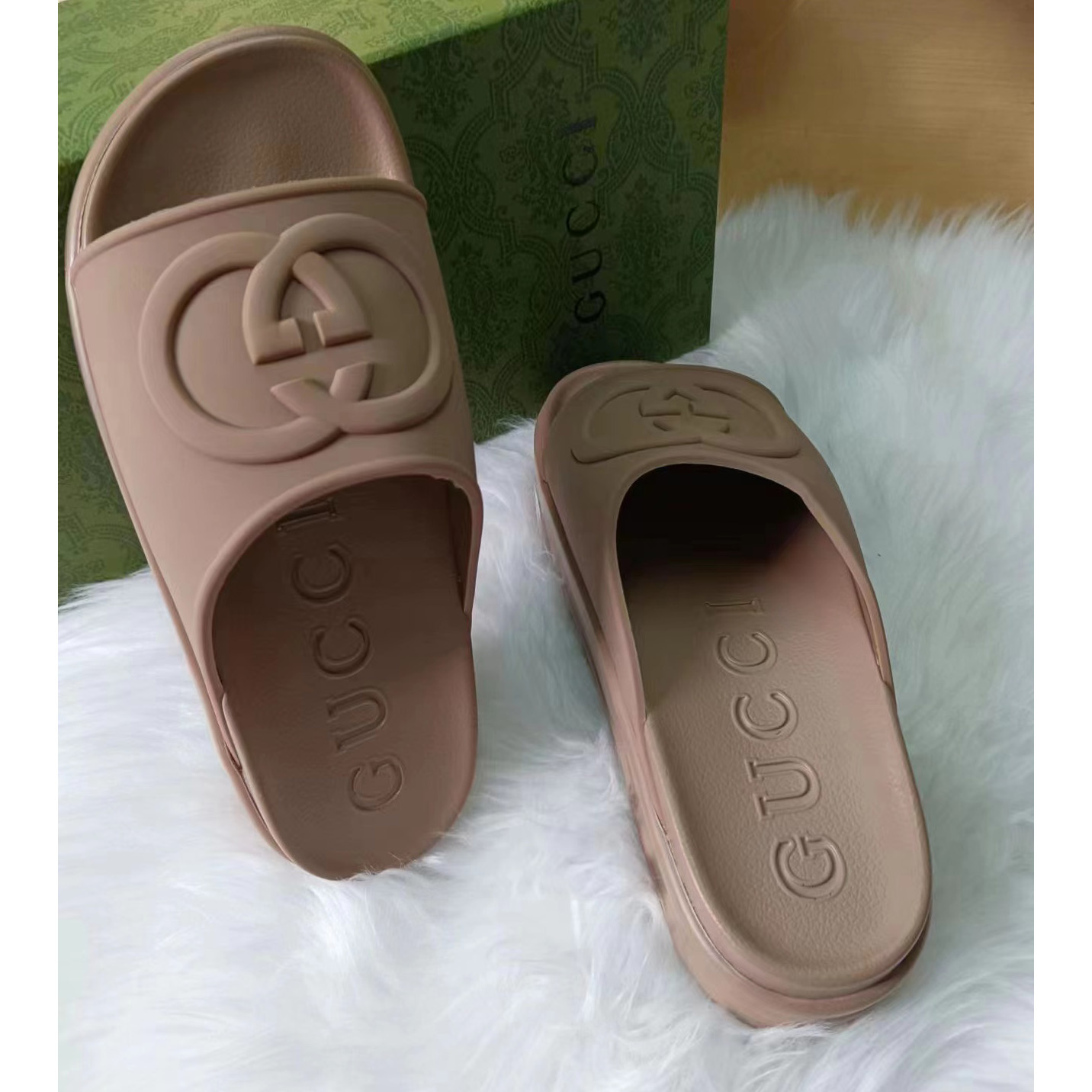 Gucci Interlocking G Slide Sandal  - DopestKickz