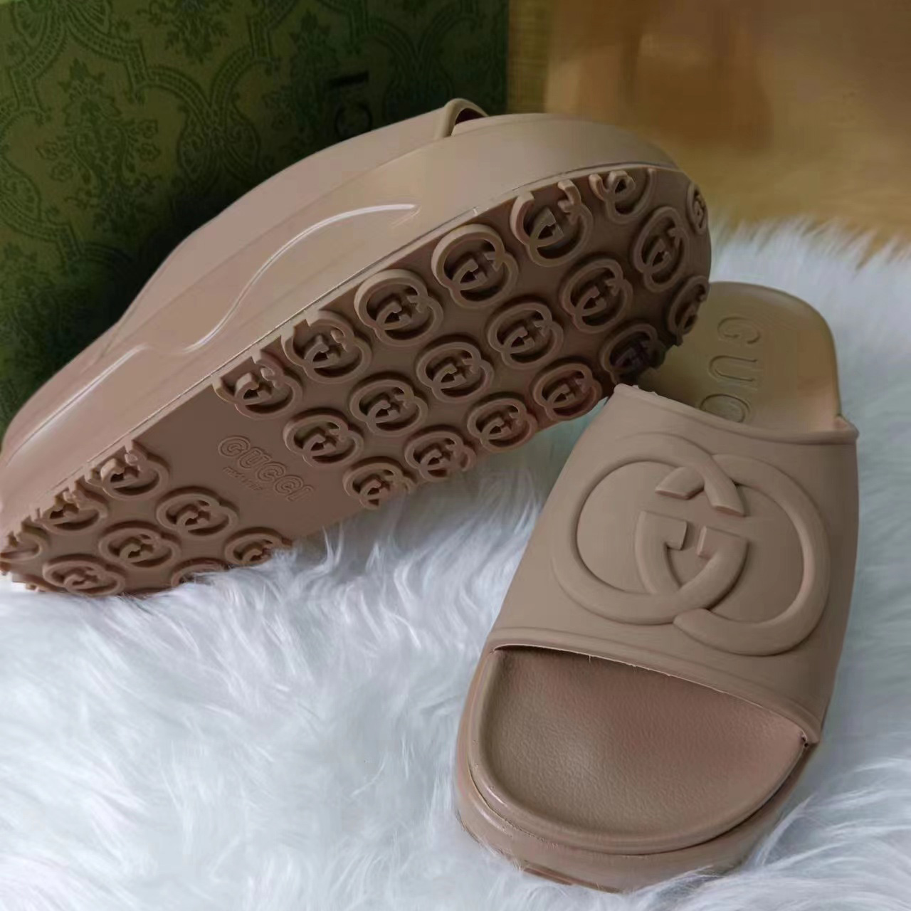 Gucci Interlocking G Slide Sandal  - DopestKickz