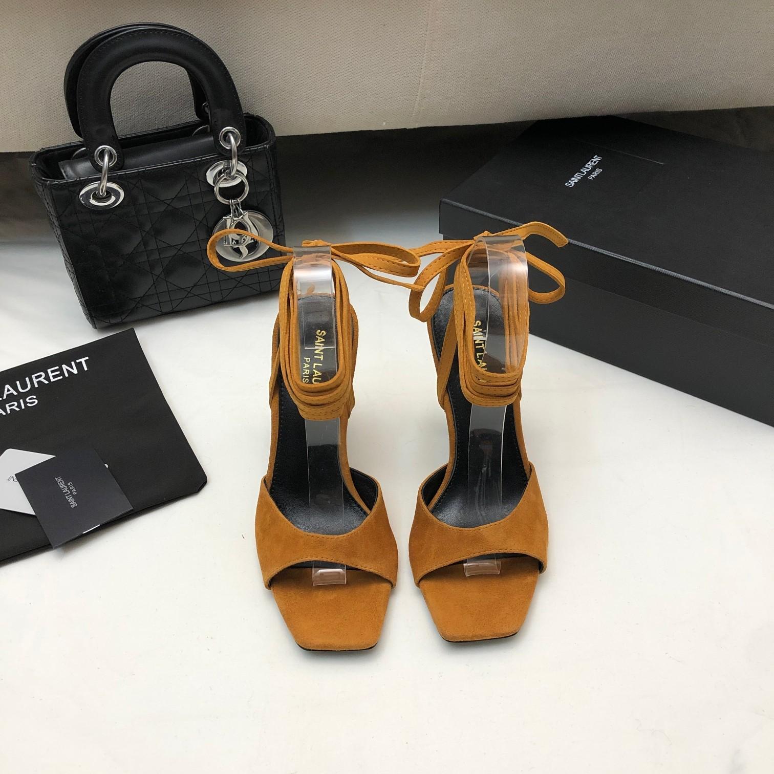 Saint Laurent Paz Sandals In Suede And Metallized Leather - DopestKickz