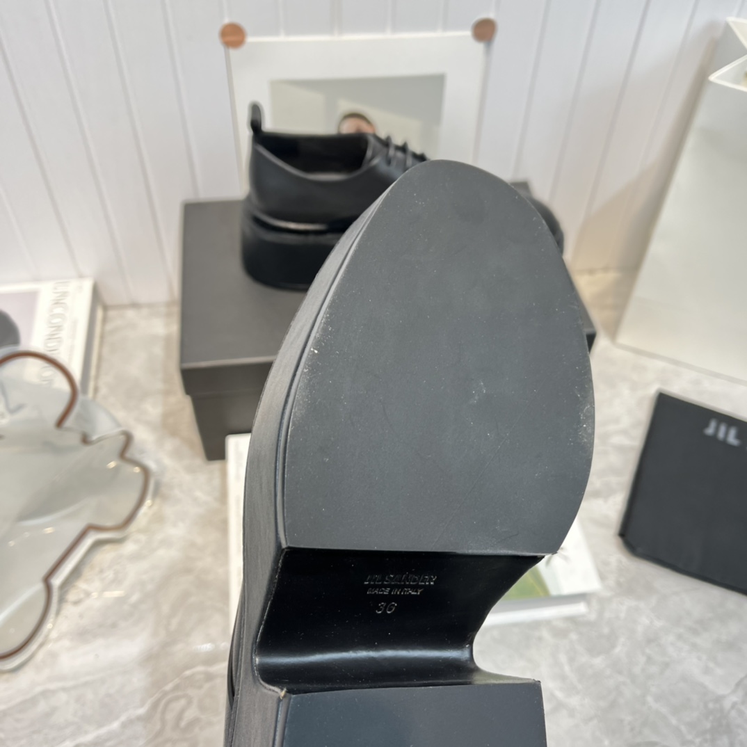 JIl Sander Black Wedge Lace-Ups - DopestKickz