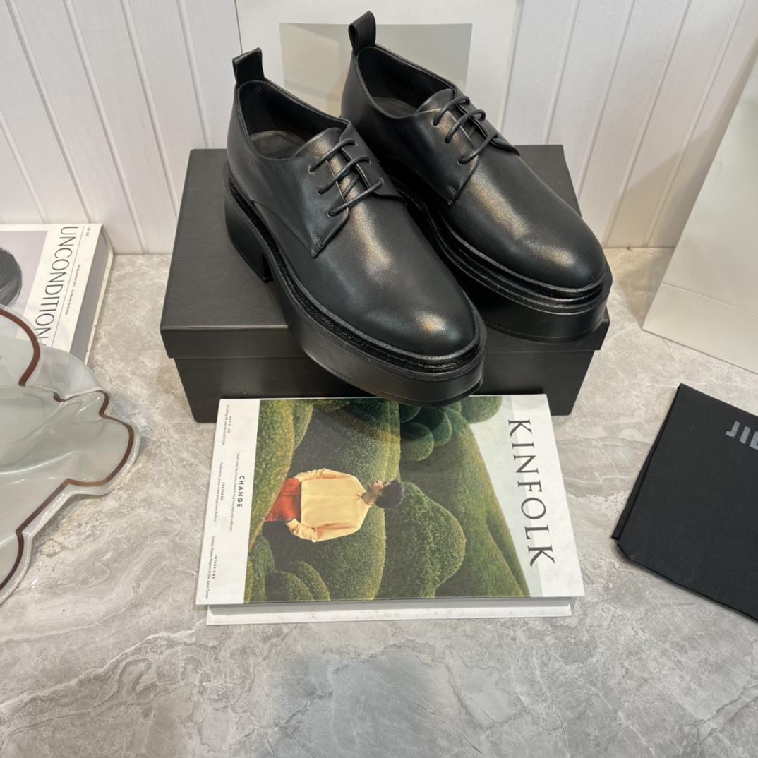 JIl Sander Black Wedge Lace-Ups - DopestKickz