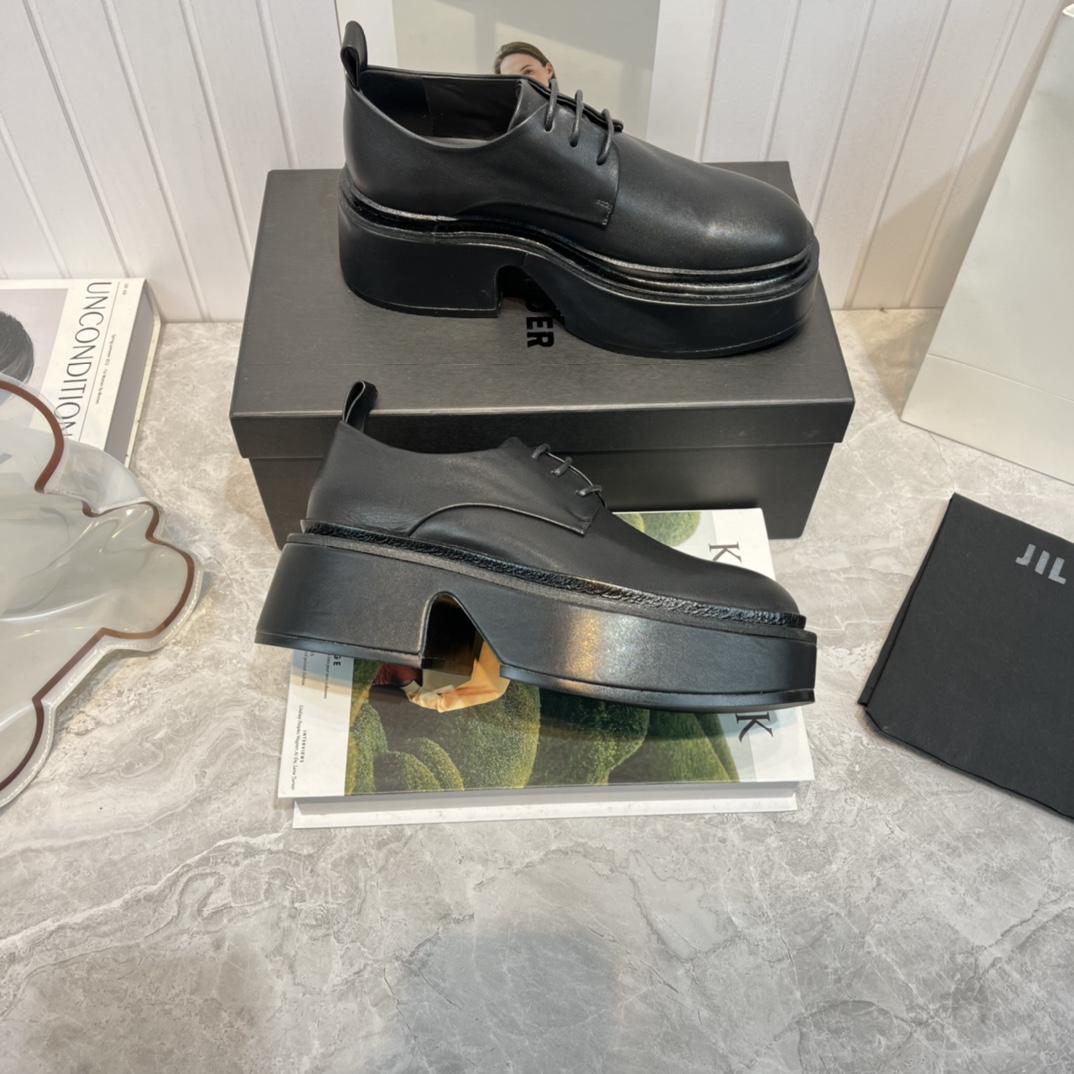 JIl Sander Black Wedge Lace-Ups - DopestKickz