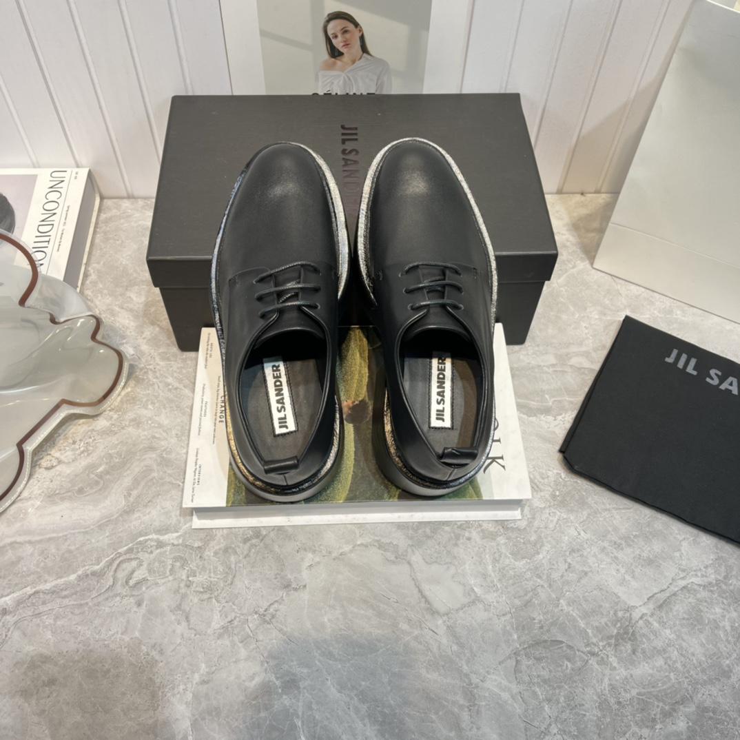 JIl Sander Black Wedge Lace-Ups - DopestKickz