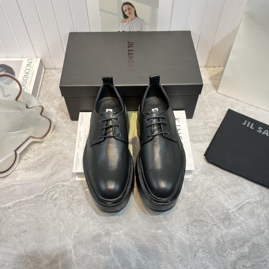 JIl Sander Black Wedge Lace-Ups - DopestKickz