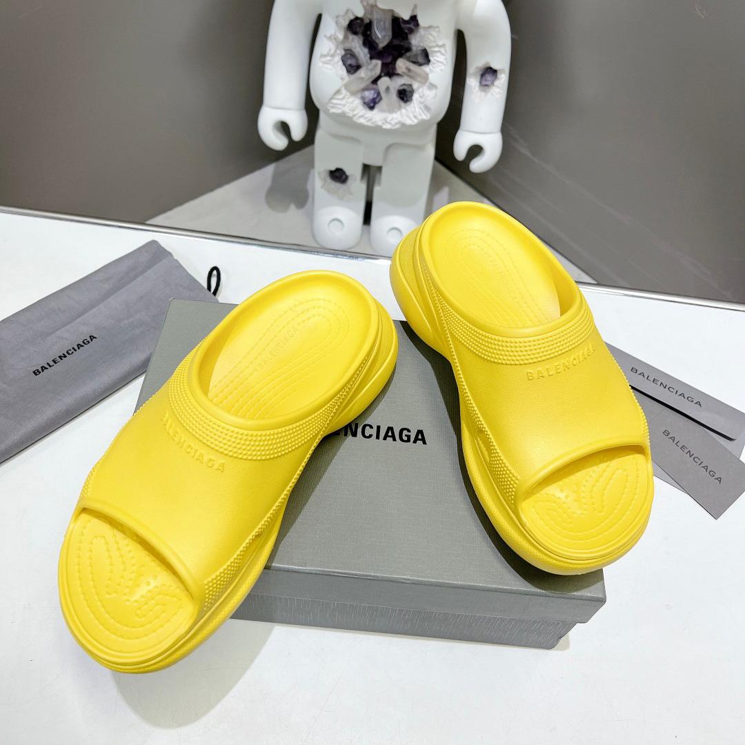 Balenciaga Women's Pool Crocs™ Slide Sandal In Yellow - DopestKickz