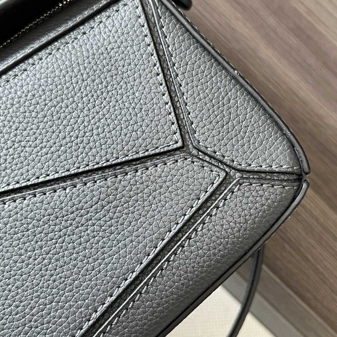 Loewe Small Puzzle Bag In Soft Grained Calfskin Grey Color - DopestKickz