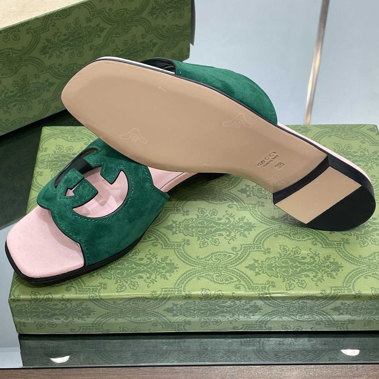 Gucci Women's Interlocking G Cut-out Slide Sandal - DopestKickz