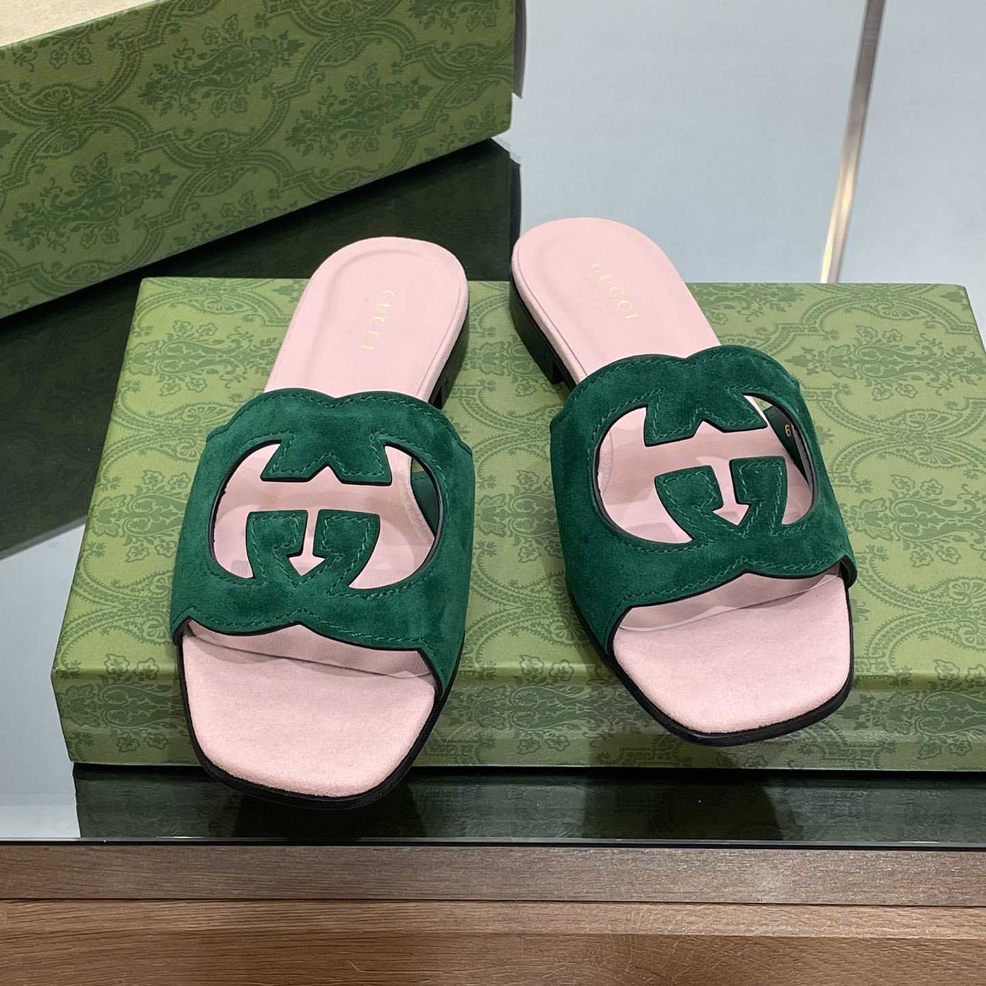 Gucci Women's Interlocking G Cut-out Slide Sandal - DopestKickz