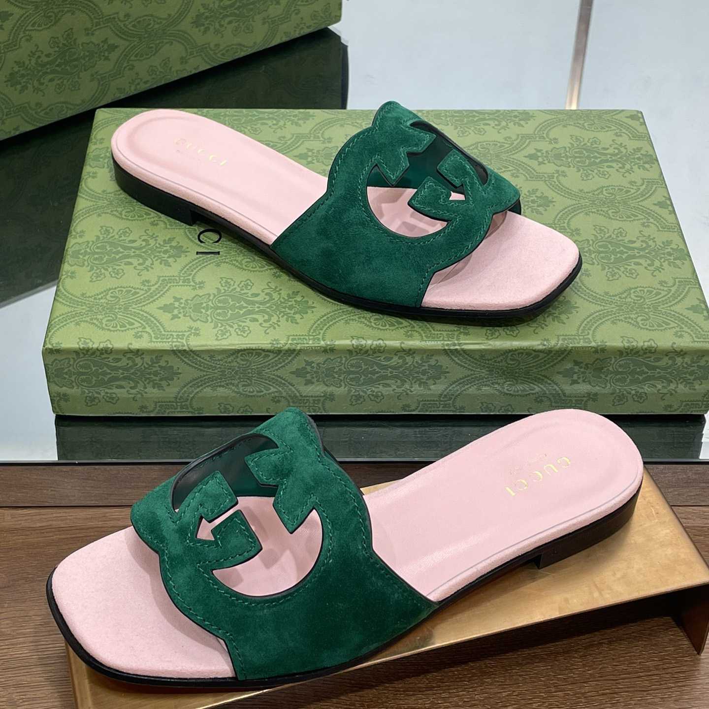 Gucci Women's Interlocking G Cut-out Slide Sandal - DopestKickz