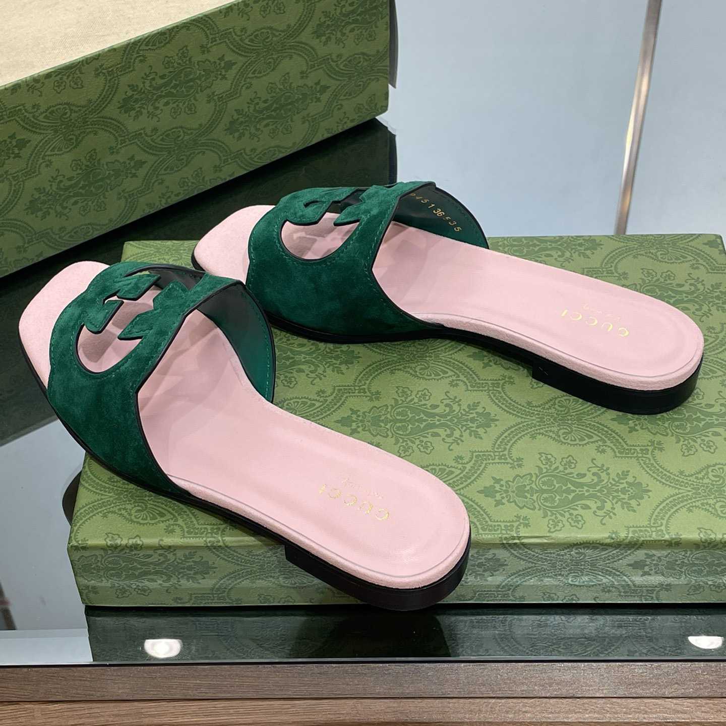 Gucci Women's Interlocking G Cut-out Slide Sandal - DopestKickz