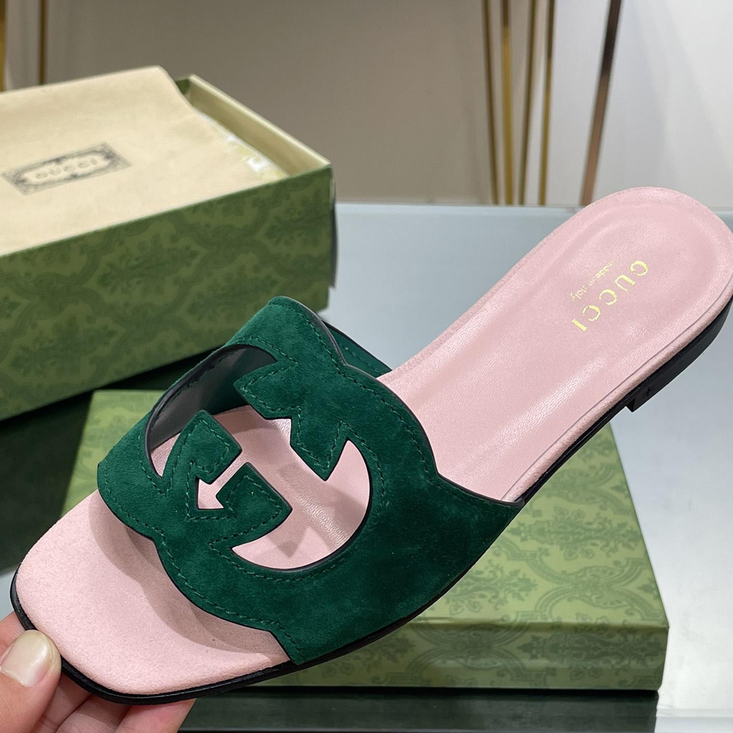 Gucci Women's Interlocking G Cut-out Slide Sandal - DopestKickz