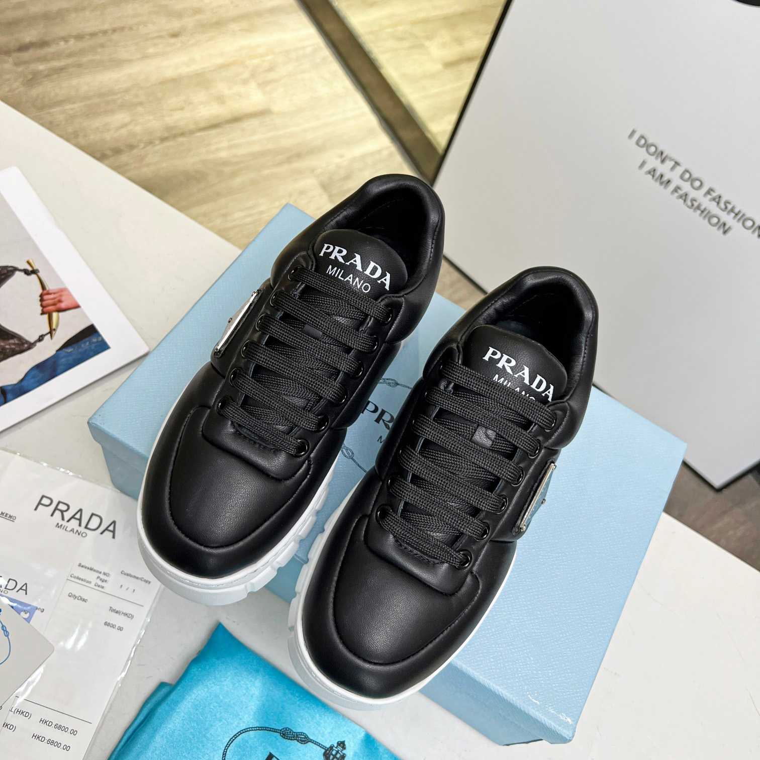 Prada Padded Nappa Leather Sneakers - DopestKickz