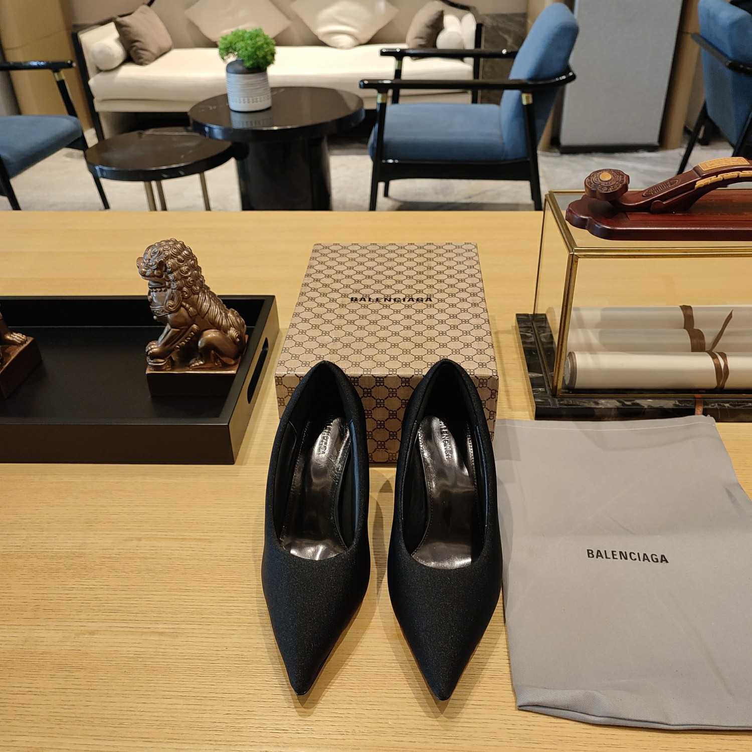 Balenciaga XL Pump 110mm In Black - DopestKickz