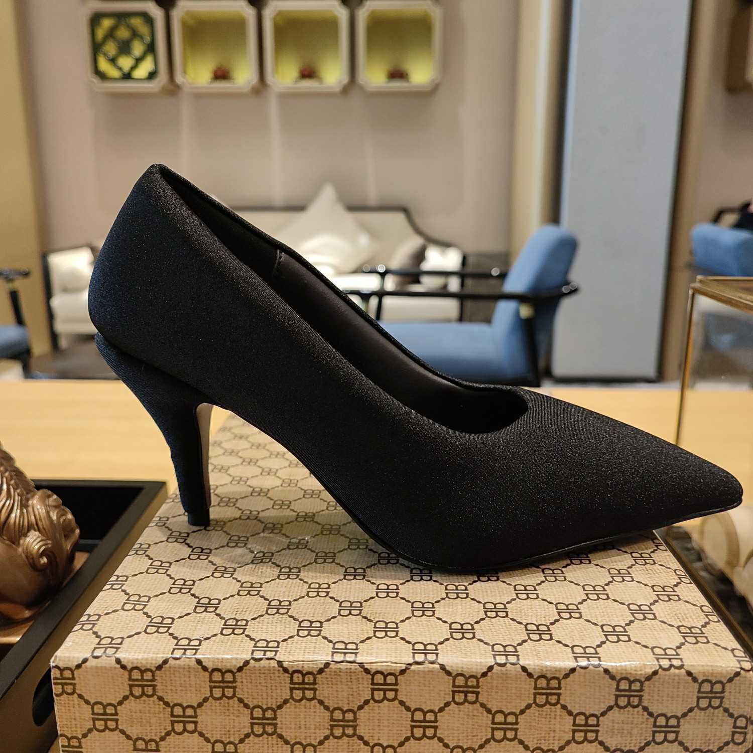 Balenciaga XL Pump 110mm In Black - DopestKickz