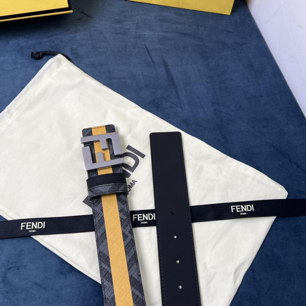 Fendi Reversible Black Leather Belt  - DopestKickz