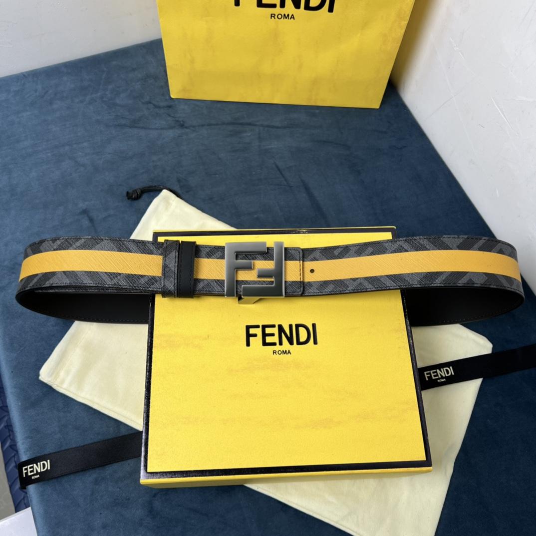 Fendi Reversible Black Leather Belt  - DopestKickz
