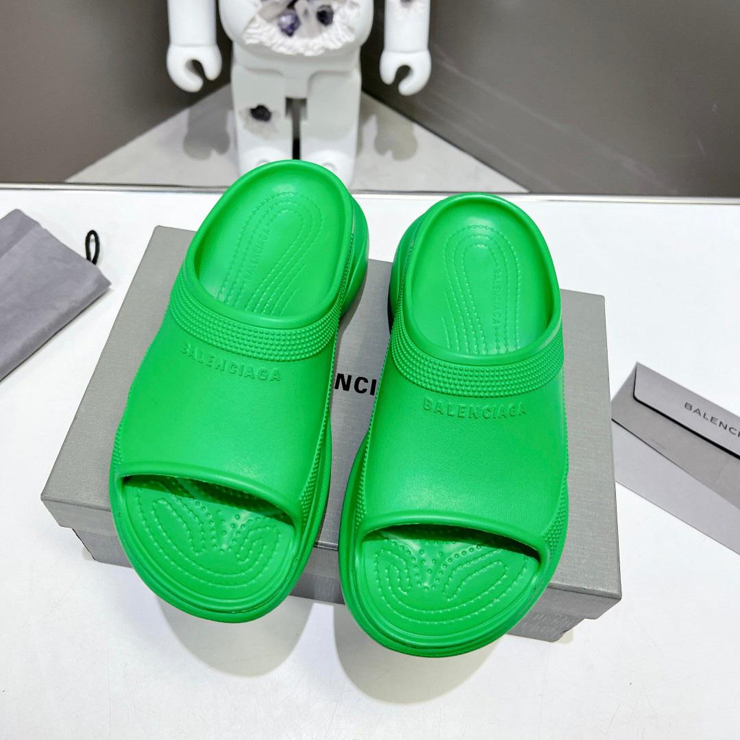 Balenciaga Women's Pool Crocs™ Slide Sandal In Green  - DopestKickz