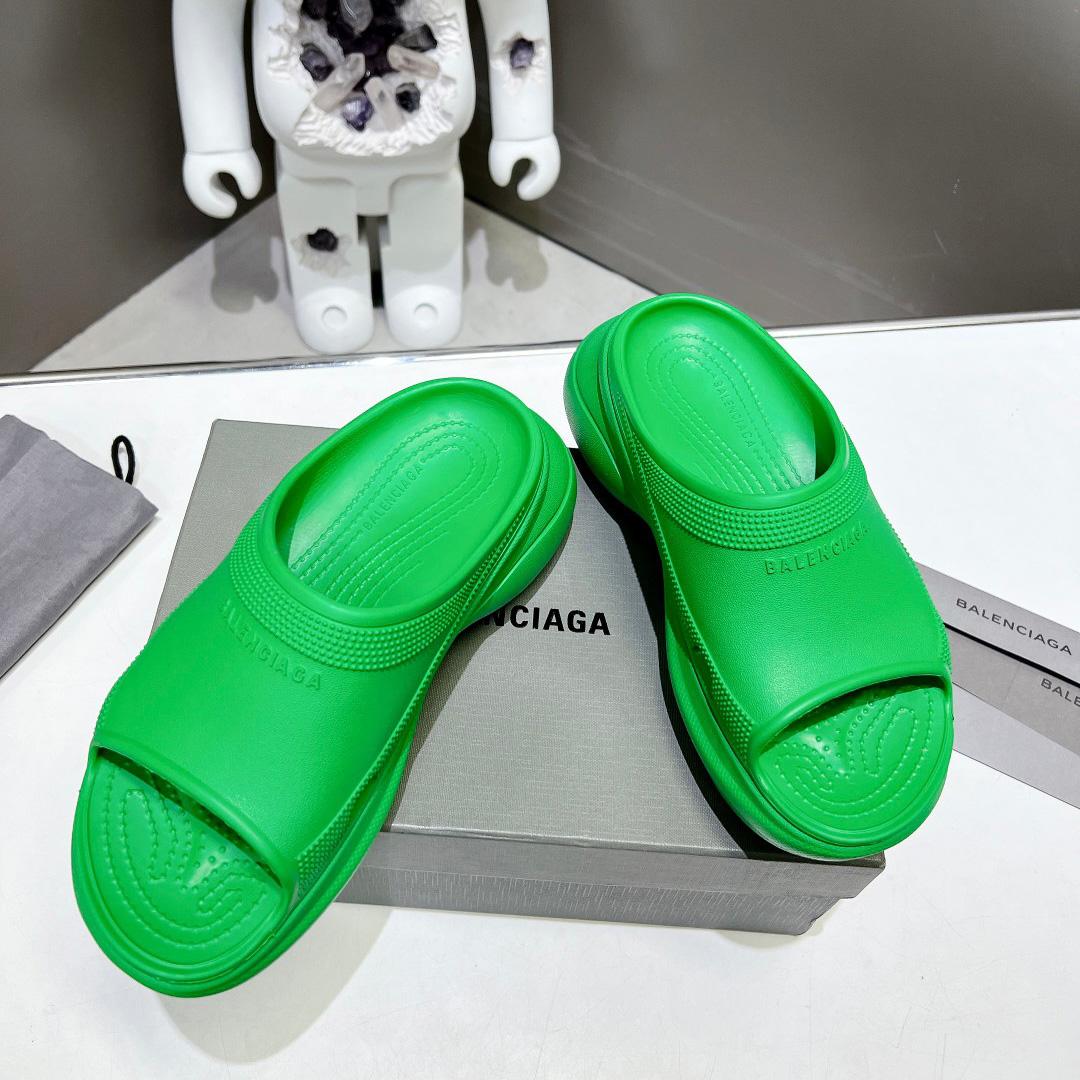 Balenciaga Women's Pool Crocs™ Slide Sandal In Green  - DopestKickz