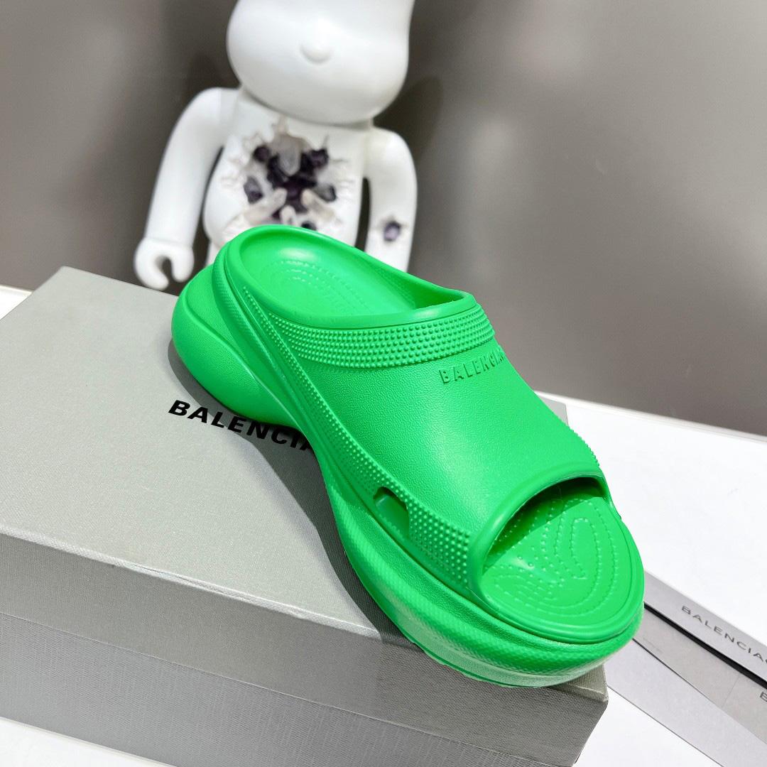 Balenciaga Women's Pool Crocs™ Slide Sandal In Green  - DopestKickz