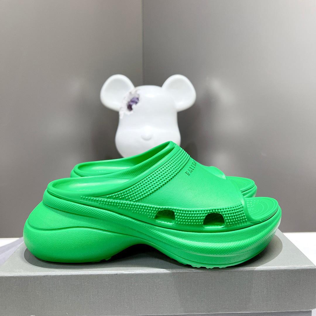Balenciaga Women's Pool Crocs™ Slide Sandal In Green  - DopestKickz