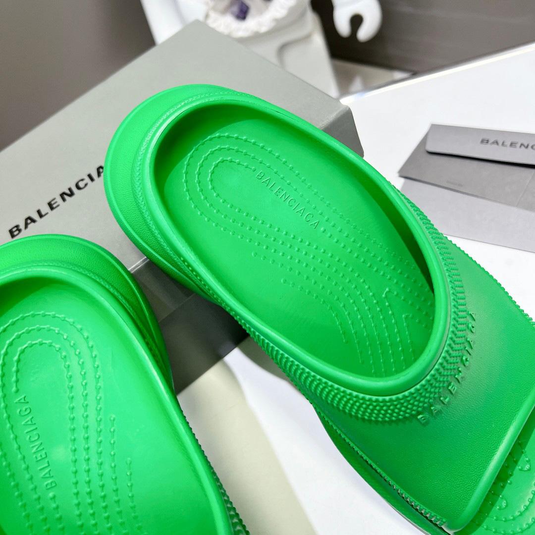 Balenciaga Women's Pool Crocs™ Slide Sandal In Green  - DopestKickz