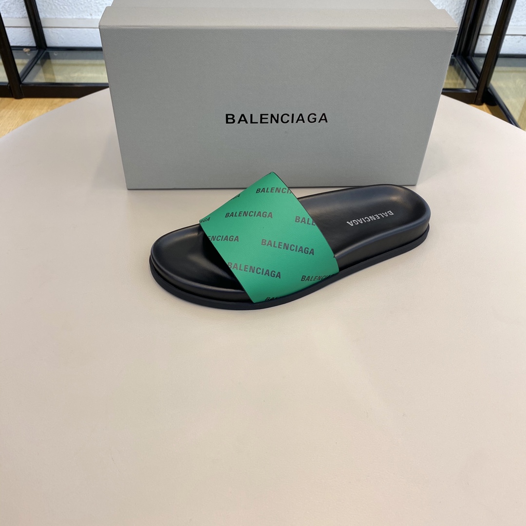 Balenciaga Logo Slide Sandal  - DopestKickz