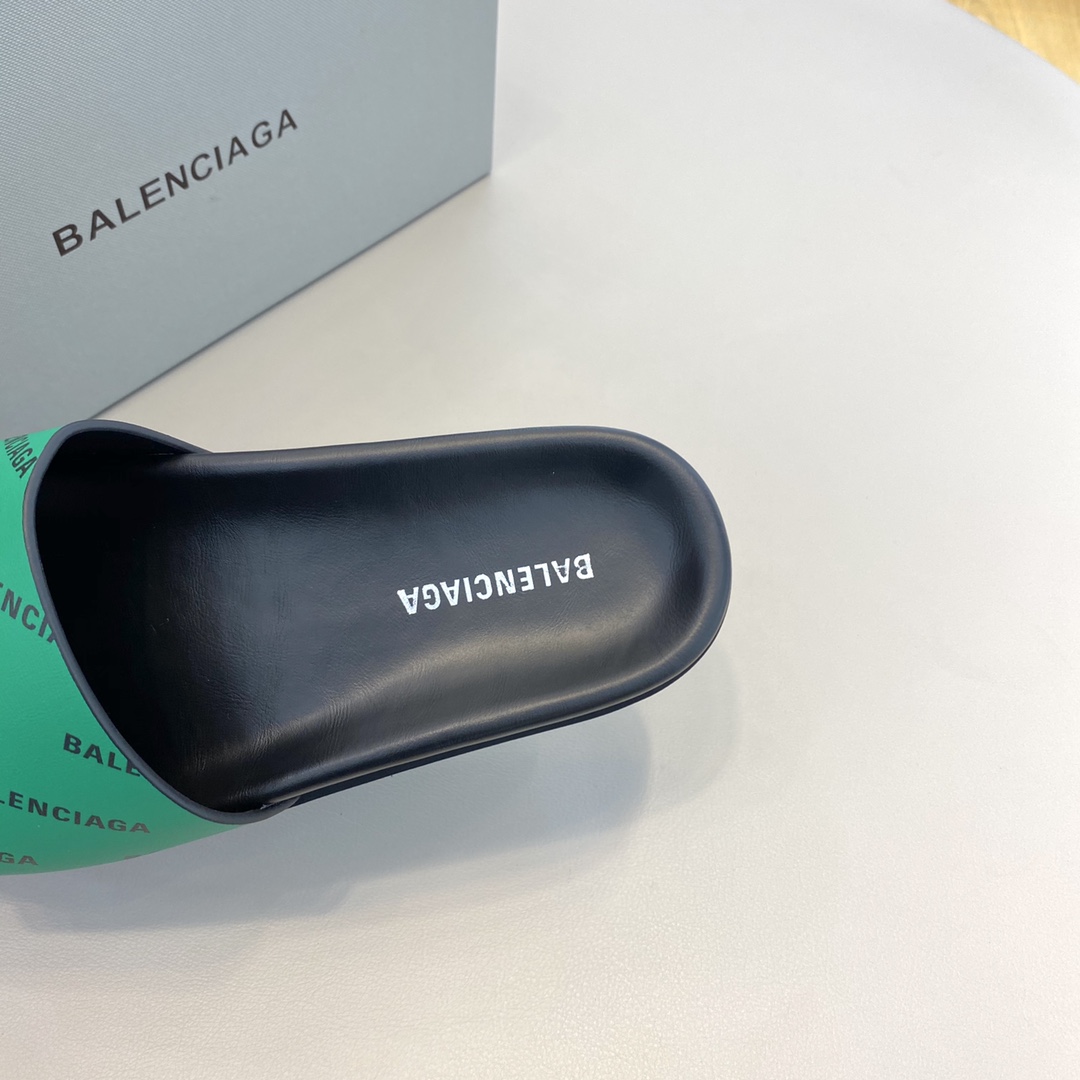 Balenciaga Logo Slide Sandal  - DopestKickz