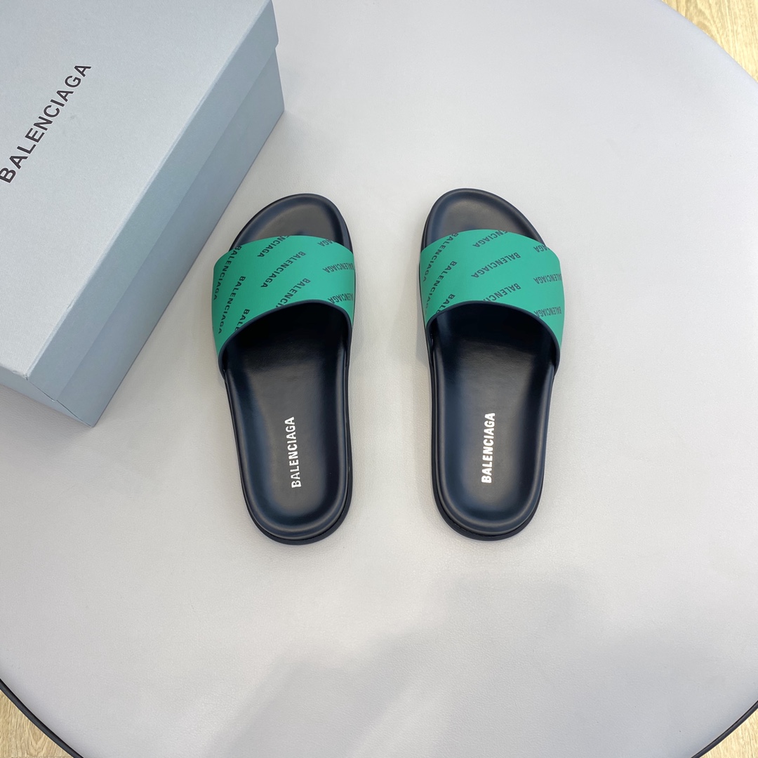 Balenciaga Logo Slide Sandal  - DopestKickz