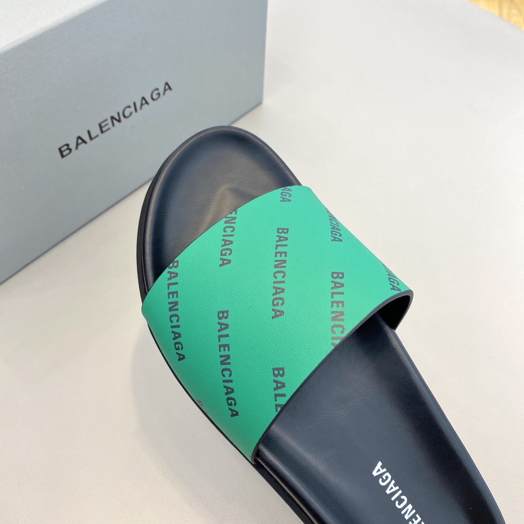Balenciaga Logo Slide Sandal  - DopestKickz