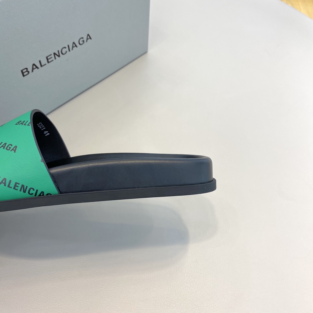 Balenciaga Logo Slide Sandal  - DopestKickz