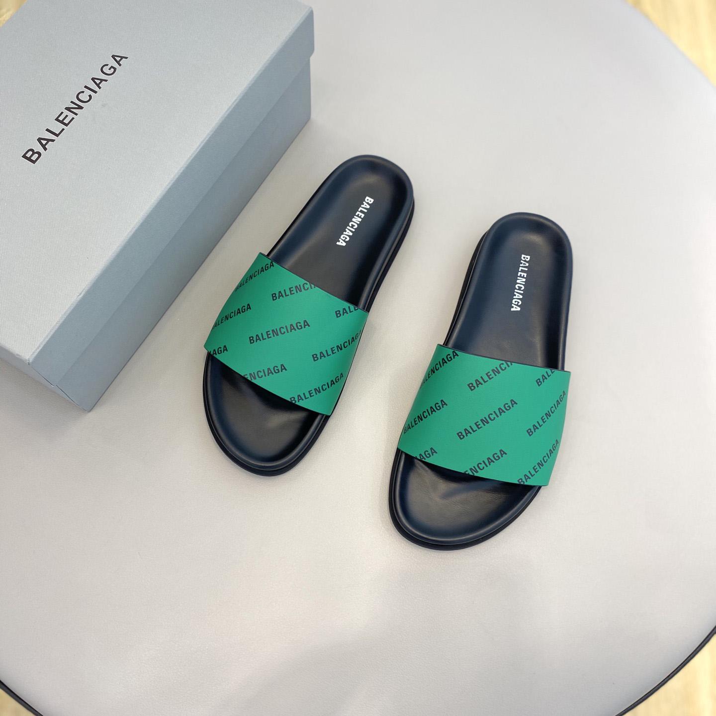 Balenciaga Logo Slide Sandal  - DopestKickz