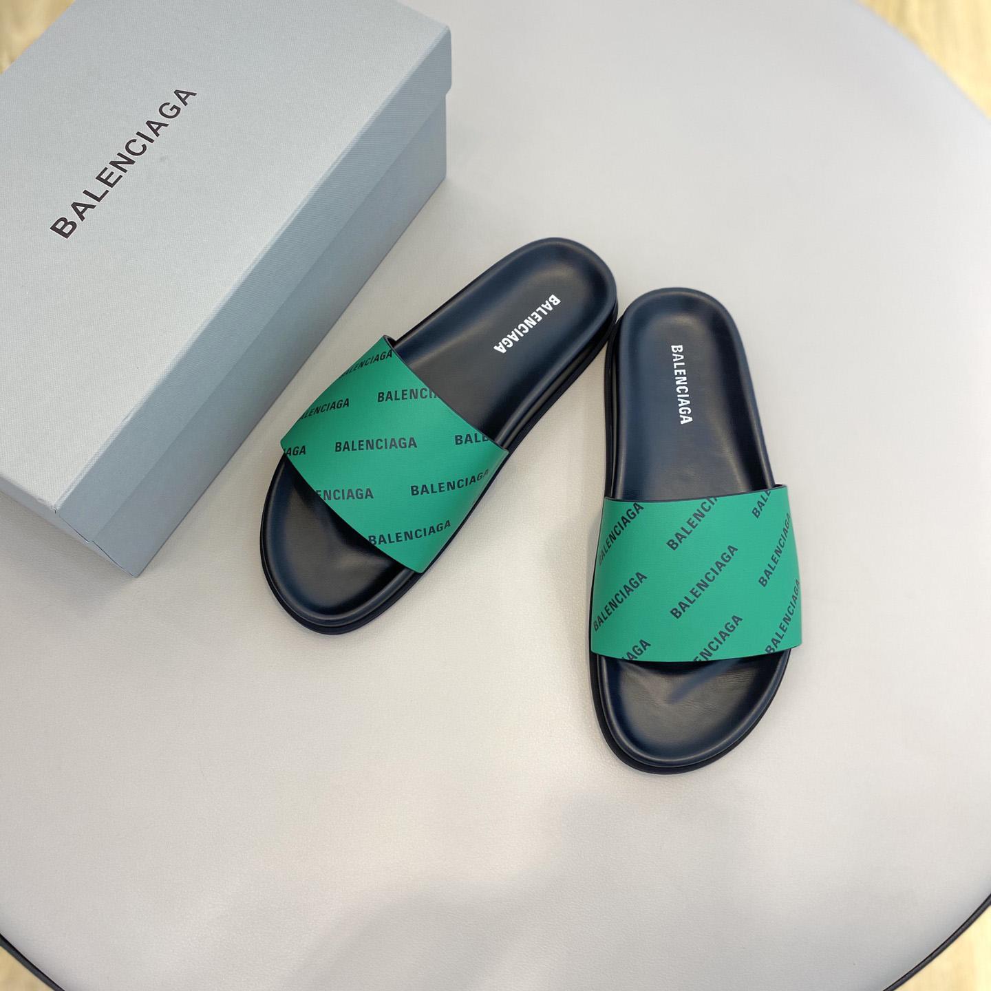 Balenciaga Logo Slide Sandal  - DopestKickz