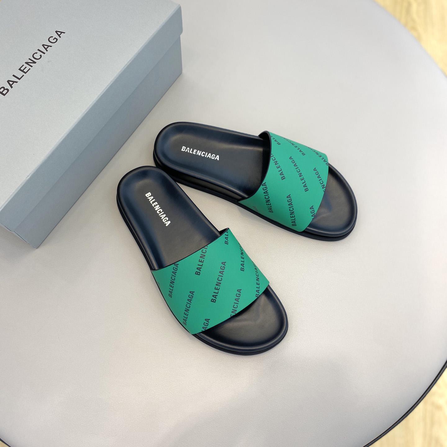 Balenciaga Logo Slide Sandal  - DopestKickz