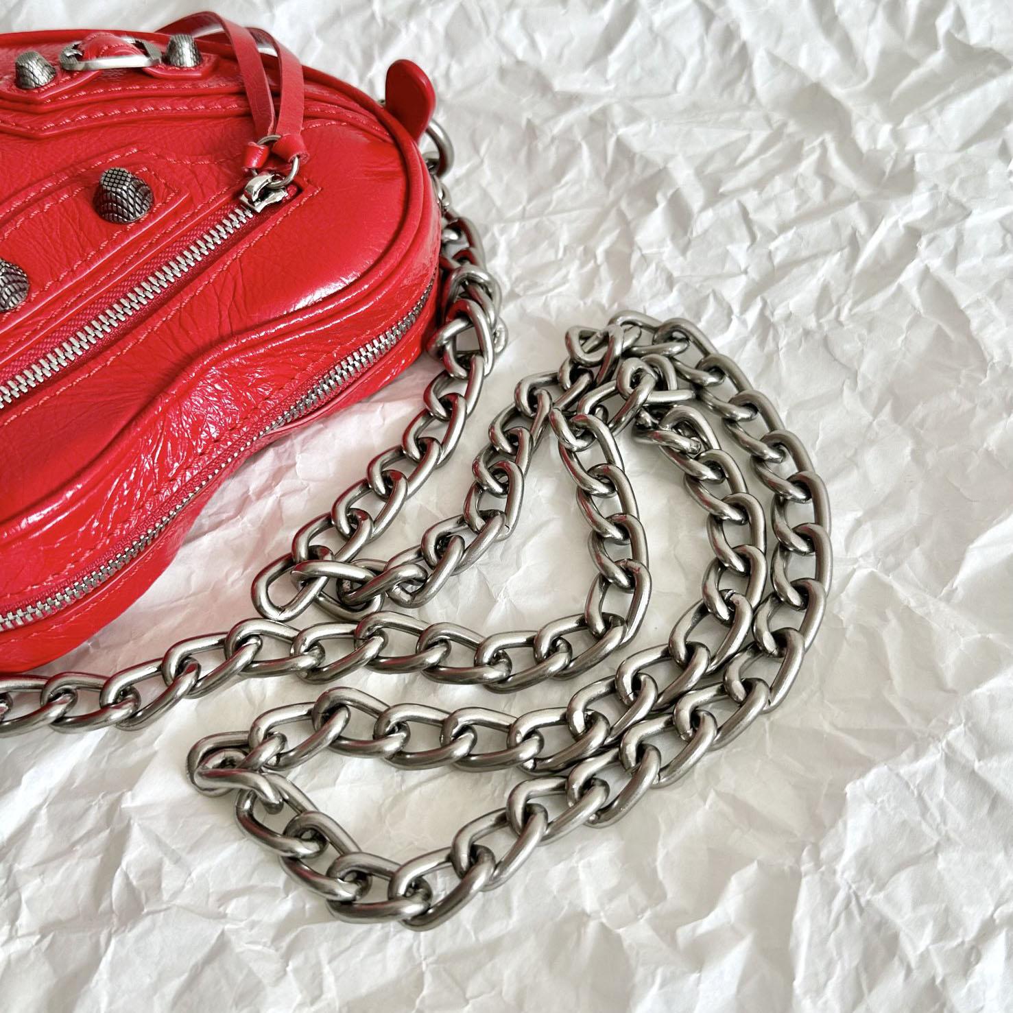 Balenciaga Le Cagole Heart Mini Bag In Red (16-12.7-4.5cm) - DopestKickz
