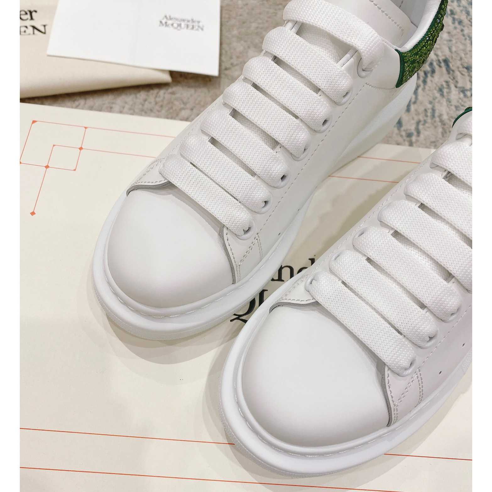 Alexander Mqueen Oversized Sneaker in White/Acid Green - DopestKickz
