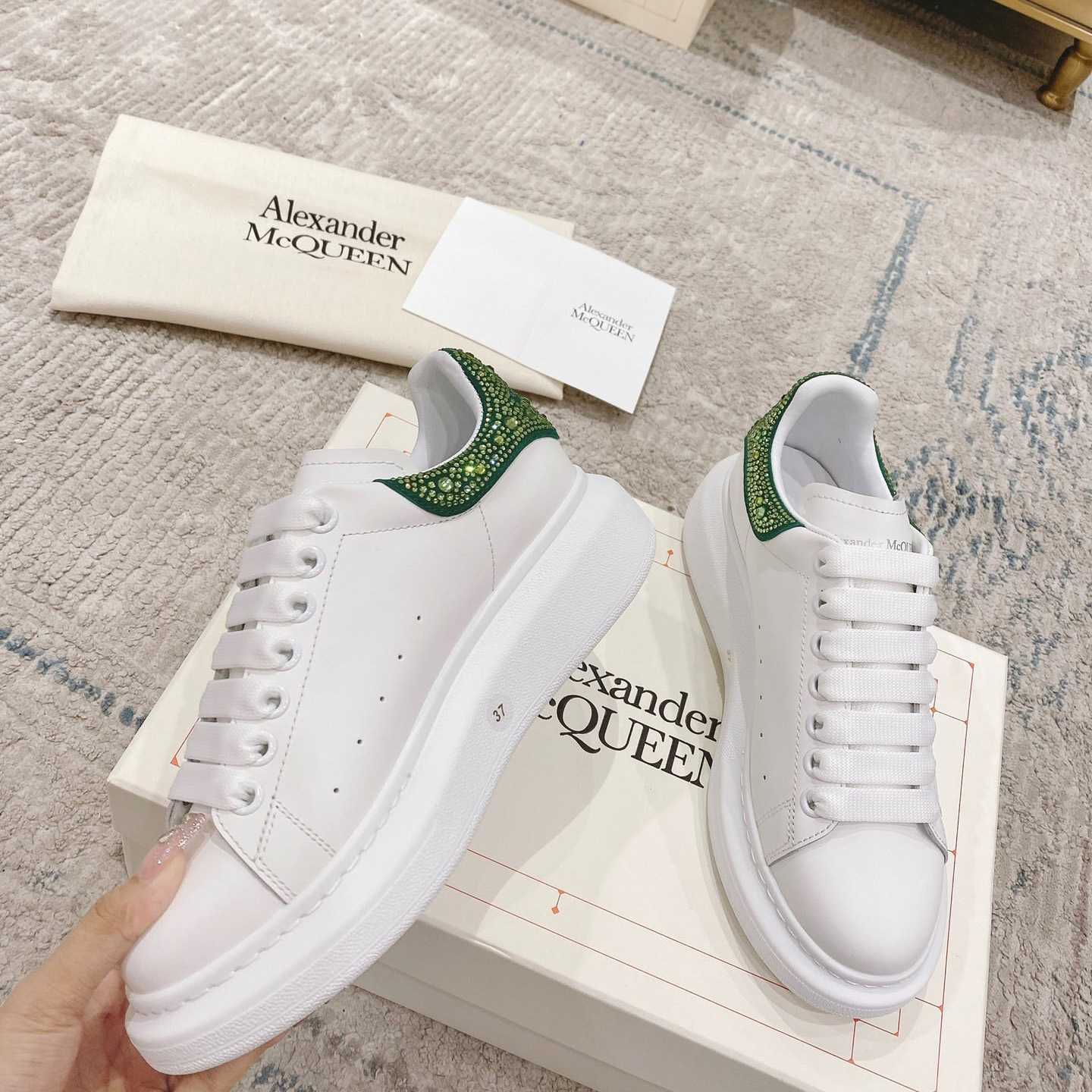 Alexander Mqueen Oversized Sneaker in White/Acid Green - DopestKickz