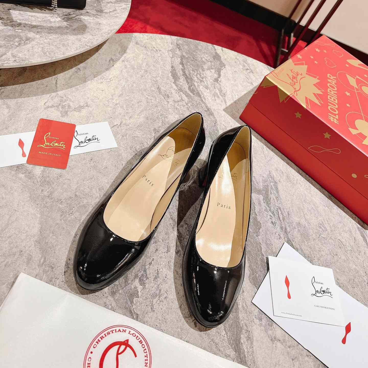 Christian Louboutin Simple 55 Patent Leather Pumps - DopestKickz
