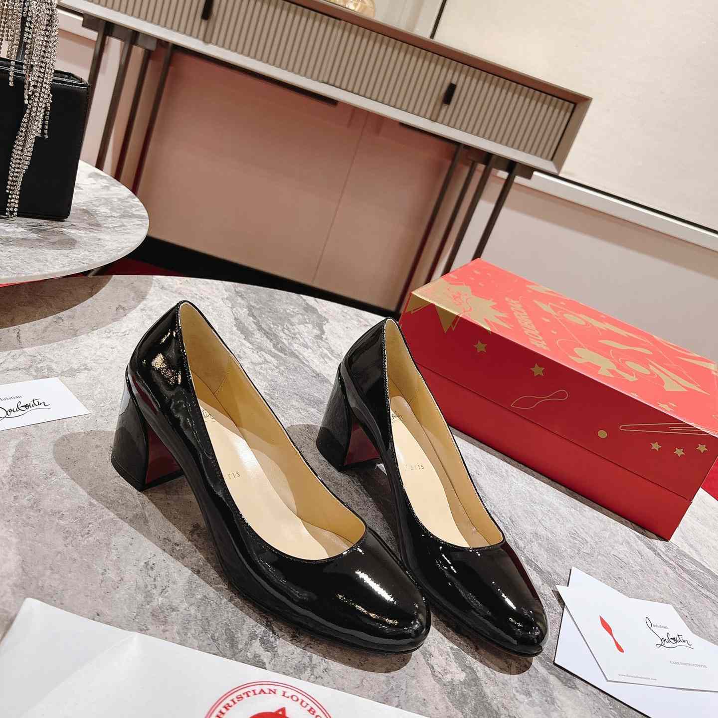 Christian Louboutin Simple 55 Patent Leather Pumps - DopestKickz
