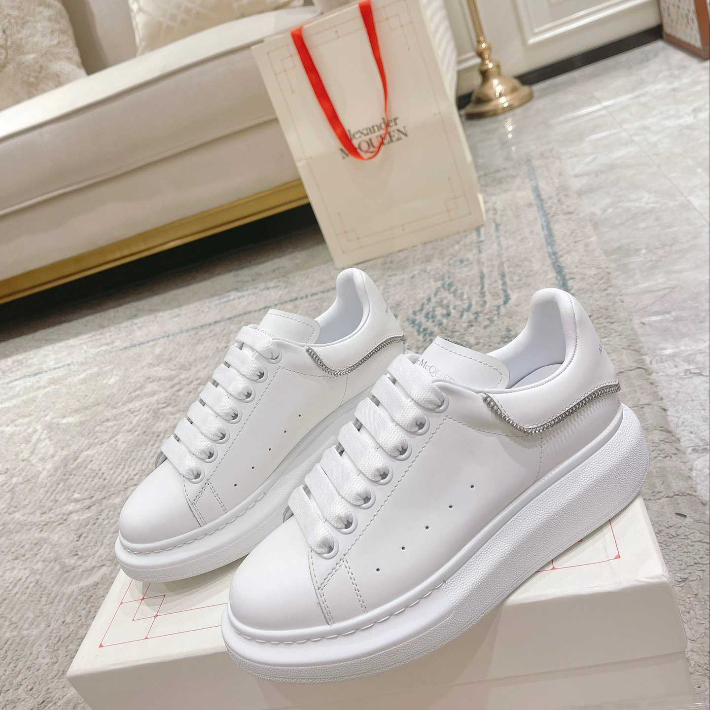 Alexander Mqueen Oversized Sneaker In White - DopestKickz