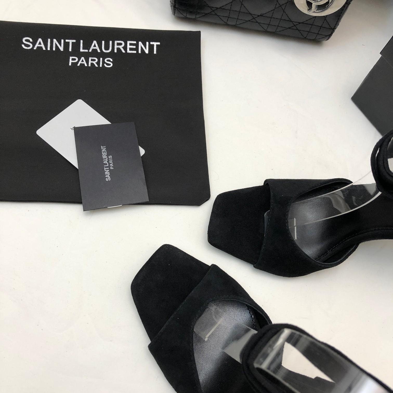 Saint Laurent Paz Sandals In Suede And Metallized Leather - DopestKickz