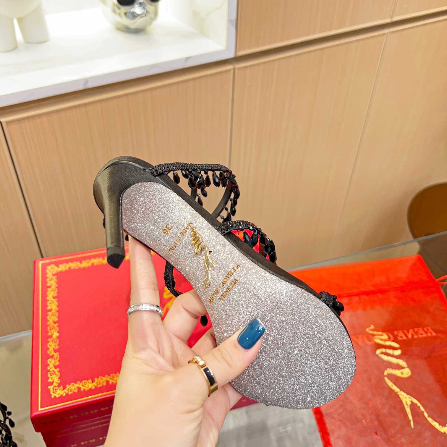 Rene Caovilla Chandelier crystal-embellished sandals - DopestKickz